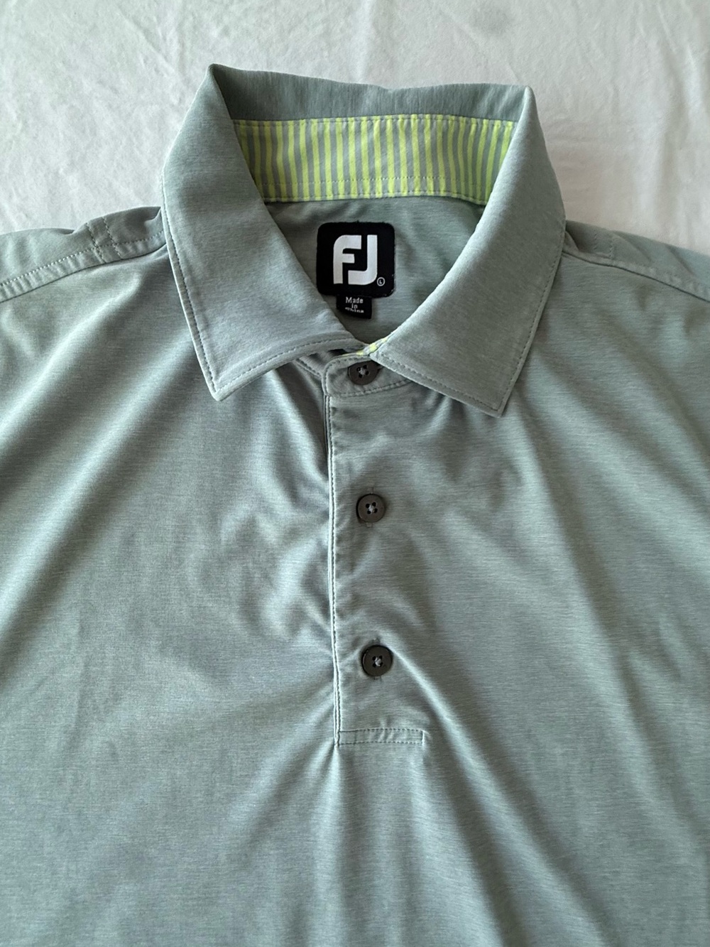 FootJoy Men's Large Light Seafoam color
Performance Golf Polo Shirt